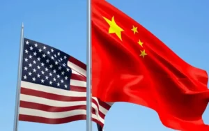 america and china flags