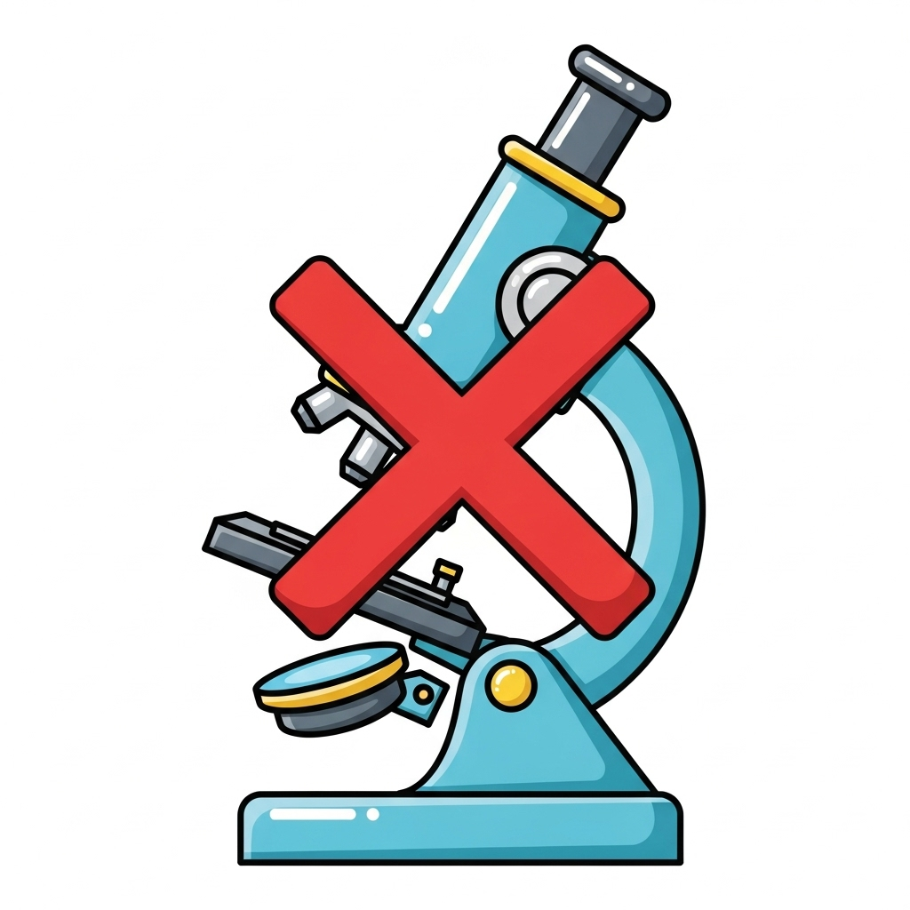 Biological Dark Matter - A cross sign on microscope icon